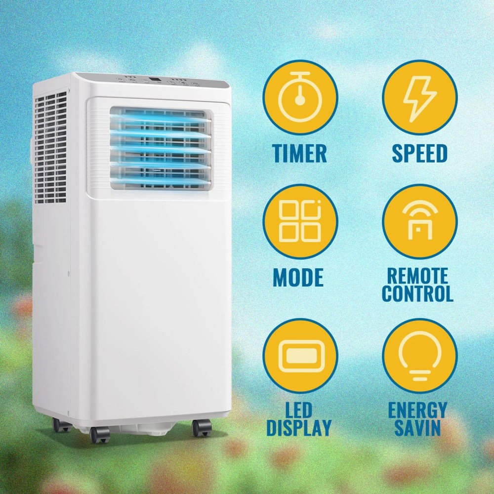 WANAI Portable Air Conditioner,8000 BTU AC Units with Cooling,Fan,Dehumidifier,Sleep Mode,Remote Control - Image 6