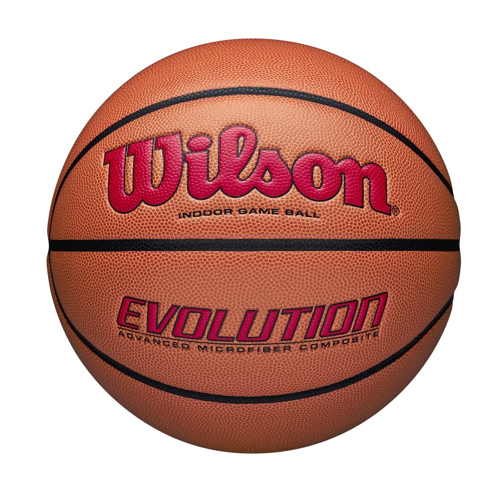 Wilson Evolution Indoor Game Basketball - Scarlet,  Size 7 - 29.5"