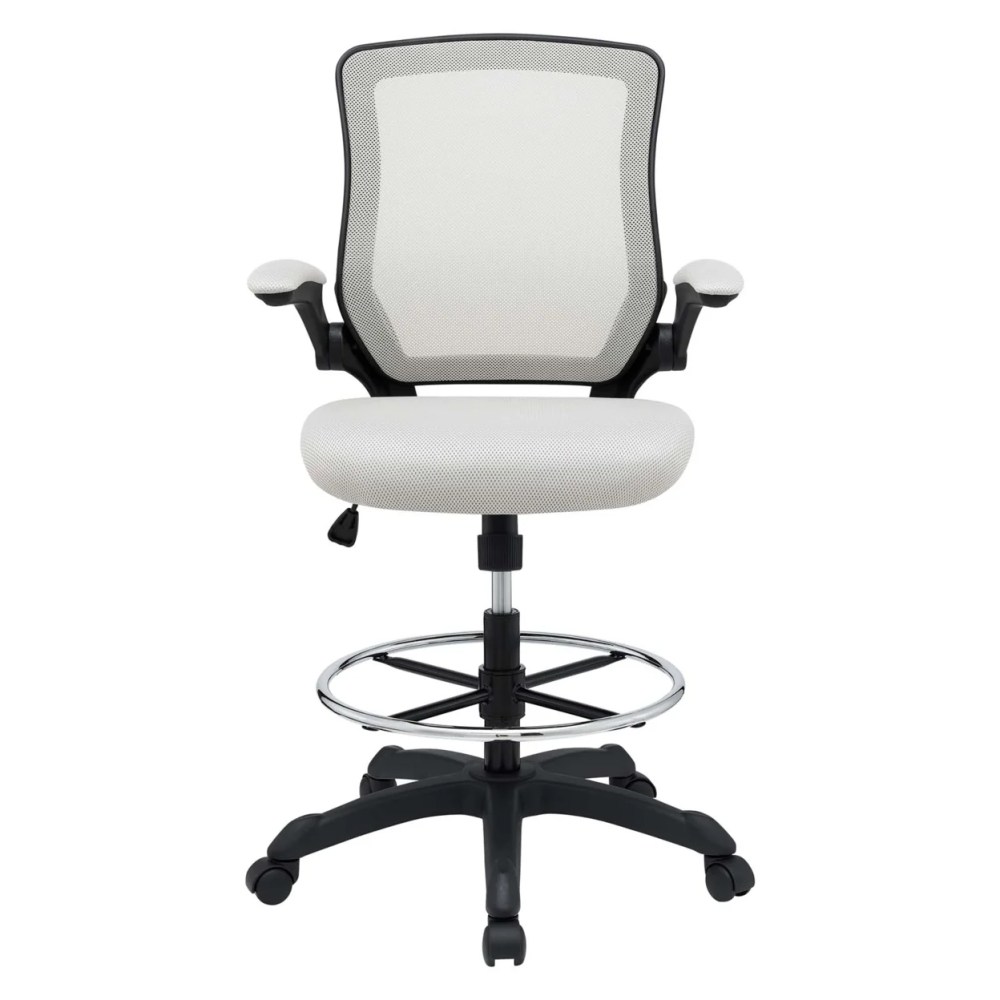 Modway Veer Modern Mesh Fabric & Metal Drafting Chair in Gray - Image 2