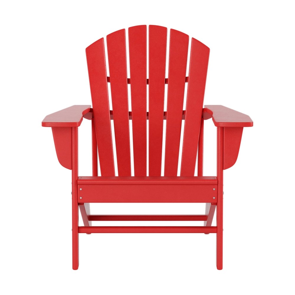 Westin Outdoor Adirondack Patio Chair with Ottoman Footrest,Red - Image 2