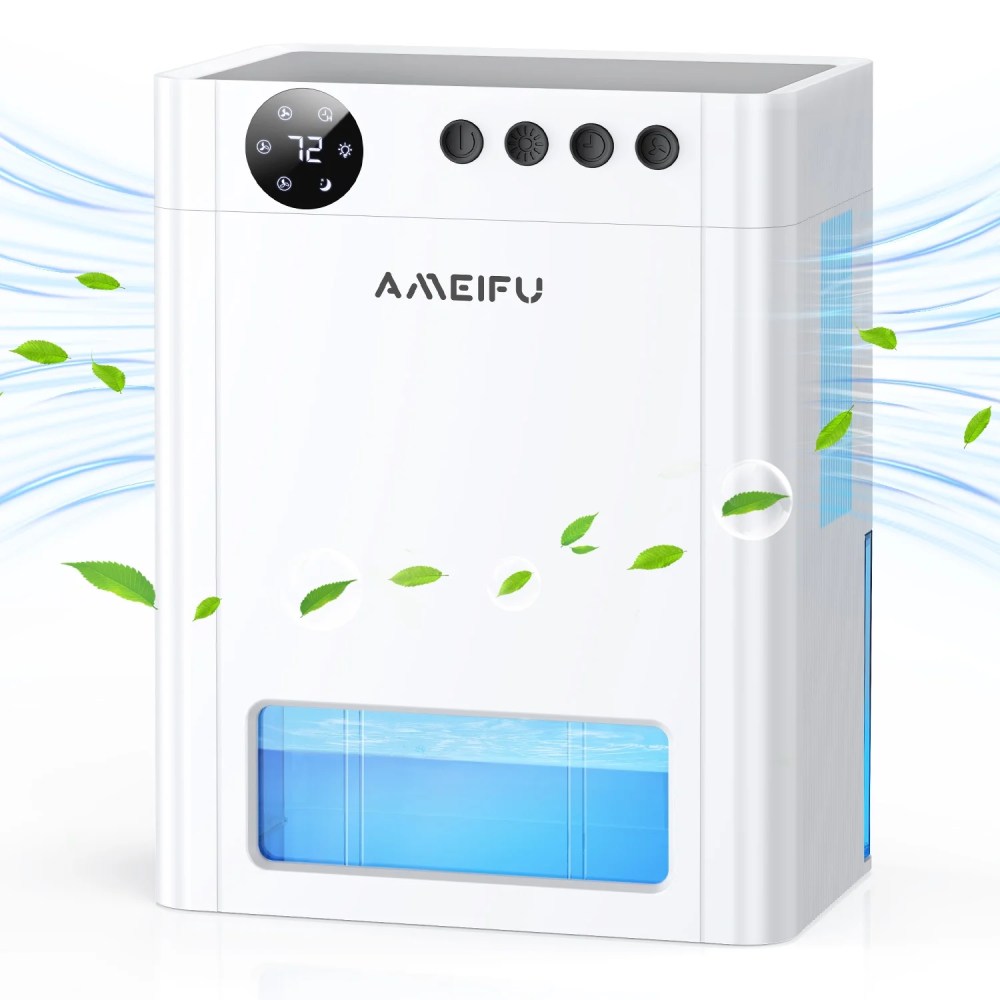 AMEIFU 4L Dehumidifier for 1000 Sq.ft,Quiet Dehumidifier with Auto Shut off & Auto Defrost