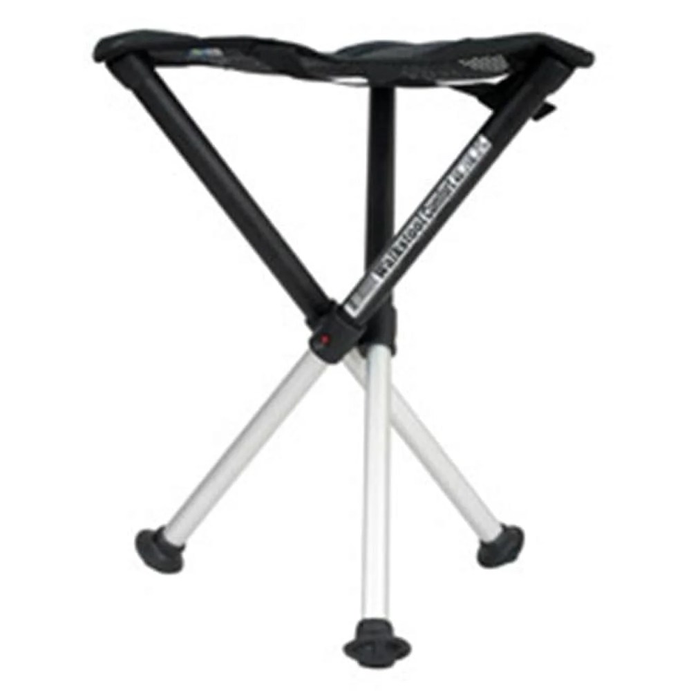 Walkstool - Comfort Model - Black and Silver - 3-legged folding stool made of aluminum - Height 18" - Folding stool,  Capacity 440 - 550 Lbs - Made in Sweden