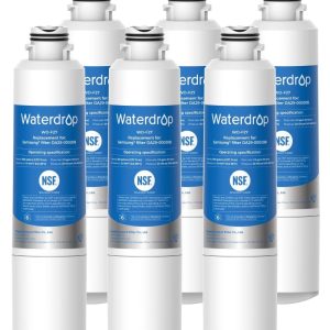 Waterdrop F27 Refrigerator Water Filter Replacement for SamsungDA29-00020B HAF-CIN/EXP,HAF-CINRF28HMEDBSR,RF263BEAESR,RS25J500DSR,RF263TEAESG,HDX FMS-2,DA97-08006A-1,6 Filters