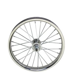 Bike 14 X 32mm Steel Front Wheel 28 Spoke 14G Chrome 3/8 Axle Single Wall Chrome.