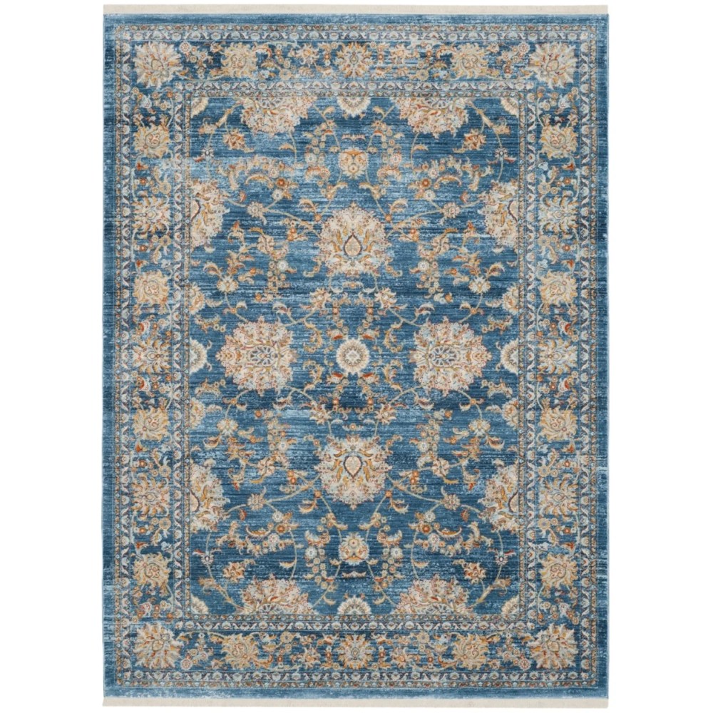 SAFAVIEH Vintage Persian Maggie Distressed Polyester Area Rug, Turquoise/Multi, 8" x 10" - Image 5