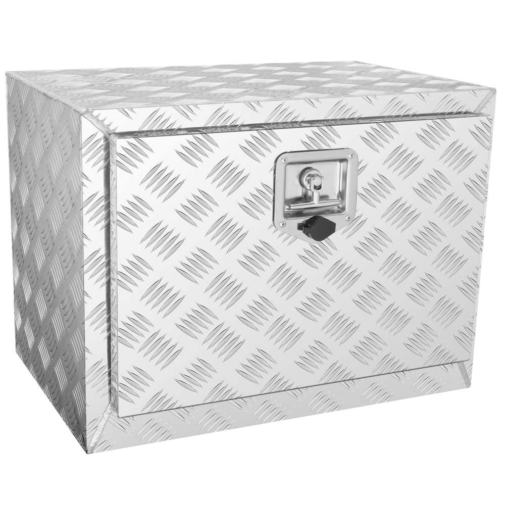 VEVOR Underbody Truck Box UTTB-241718 24" x 17" x 18" Aluminum Pickup Tool Box Trailer Storage Box with T-shaped Handle Hinge for RV Van ATV Truck