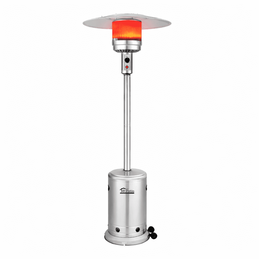 Vivicreate 48, 000 BTU Propane Patio Heater for Outdoor Use,Round Table Outdoor Heater with Double-Layer Stainless Steel Burner,Wheels & Safety Shut-Off
