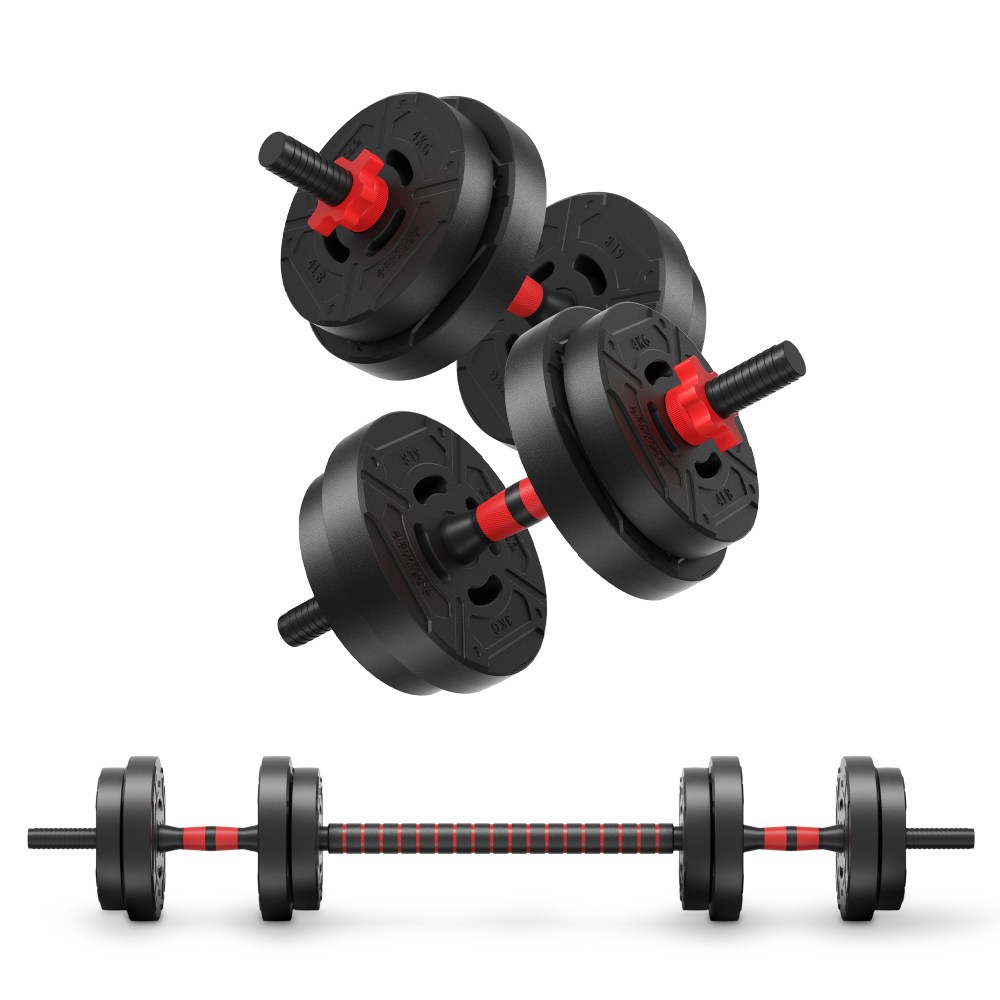 Signature Fitness Adjustable Dumbbell Set,  Portable Design with Changeable Weight Plates and Non-Slip Handles for Home Gym Workouts