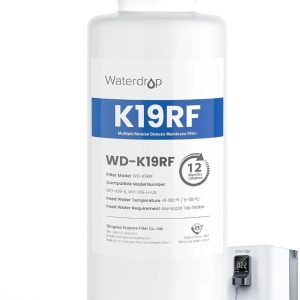 Waterdrop WD-K19RF Filter,Replacement for WD-K19-S and WD-K19-H Countertop Reverse Osmosis System,12-month Lifetime