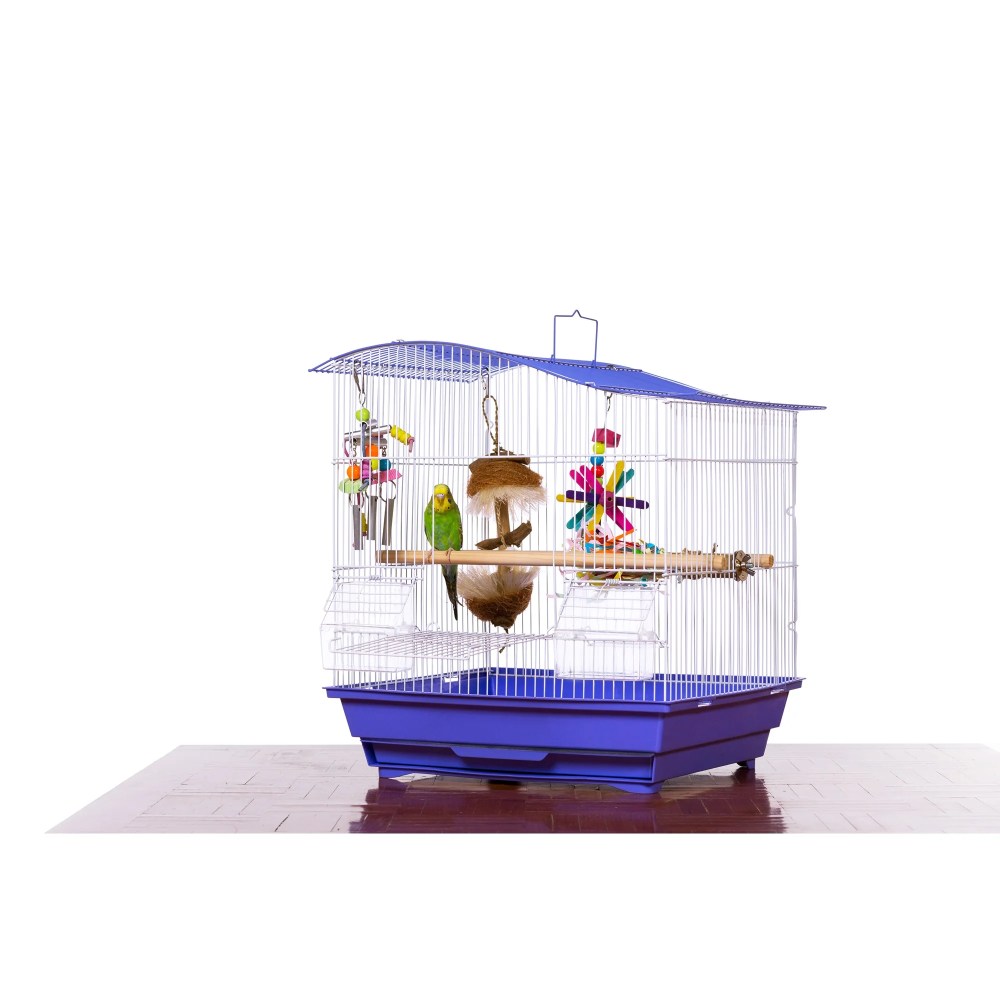 Prevue Pet Products Soho Wave Top Roof Blue & White Bird Cage SP41613B/W - Image 4