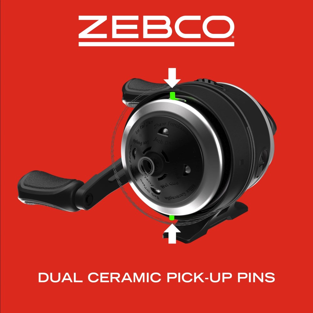 Zebco 33 MAX Gold Spincast Fishing Reel, Size 60 Reel, Silver/Gold (Clam Package) - Image 5