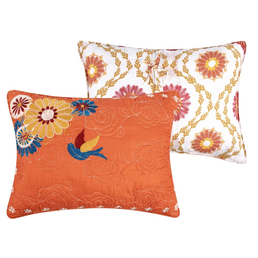 Barefoot Bungalow Topanga Boho Folk Art Quilt Set, Reversible, 3-Piece King - Image 3