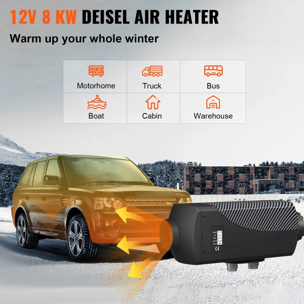 BENTISM Diesel Air Heater 12V 8KW LCD Display Remote Control for Car Bus RV Indoors - Image 2