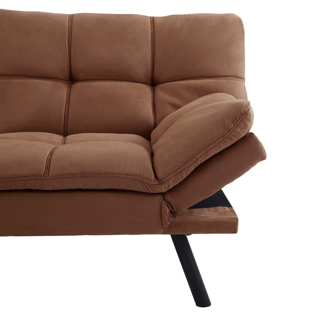 Mainstays 72" Memory Foam Futon Sofa Bed, Camel - Image 2