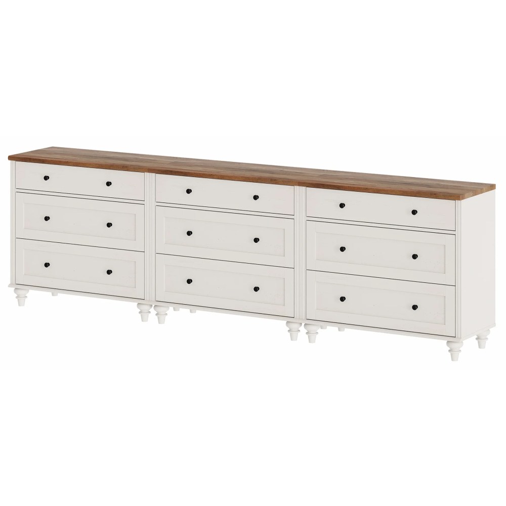 Wash Gray Farmhouse TV Stand for 85 inch TV with Drawers & Doors - Image 6