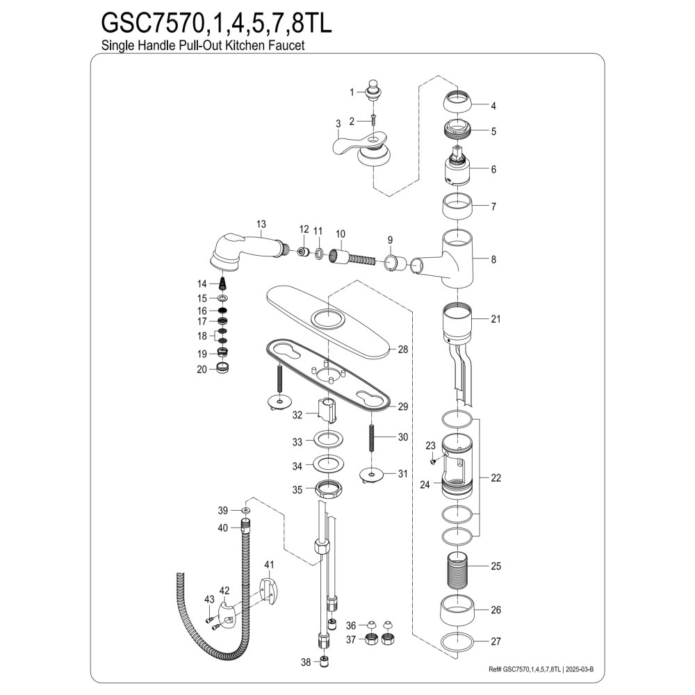 Kingston Brass GSC7571TL Single-Handle 1-or-3 Hole Deck Mount Pull-Out Sprayer Kitchen Faucet in Polished Chrome - Image 4