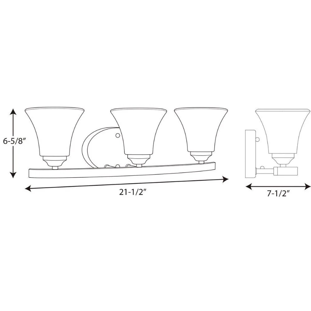 Adorn Collection Three-Light Brushed Nickel Etched Glass Traditional Bath Vanity Light - Image 2