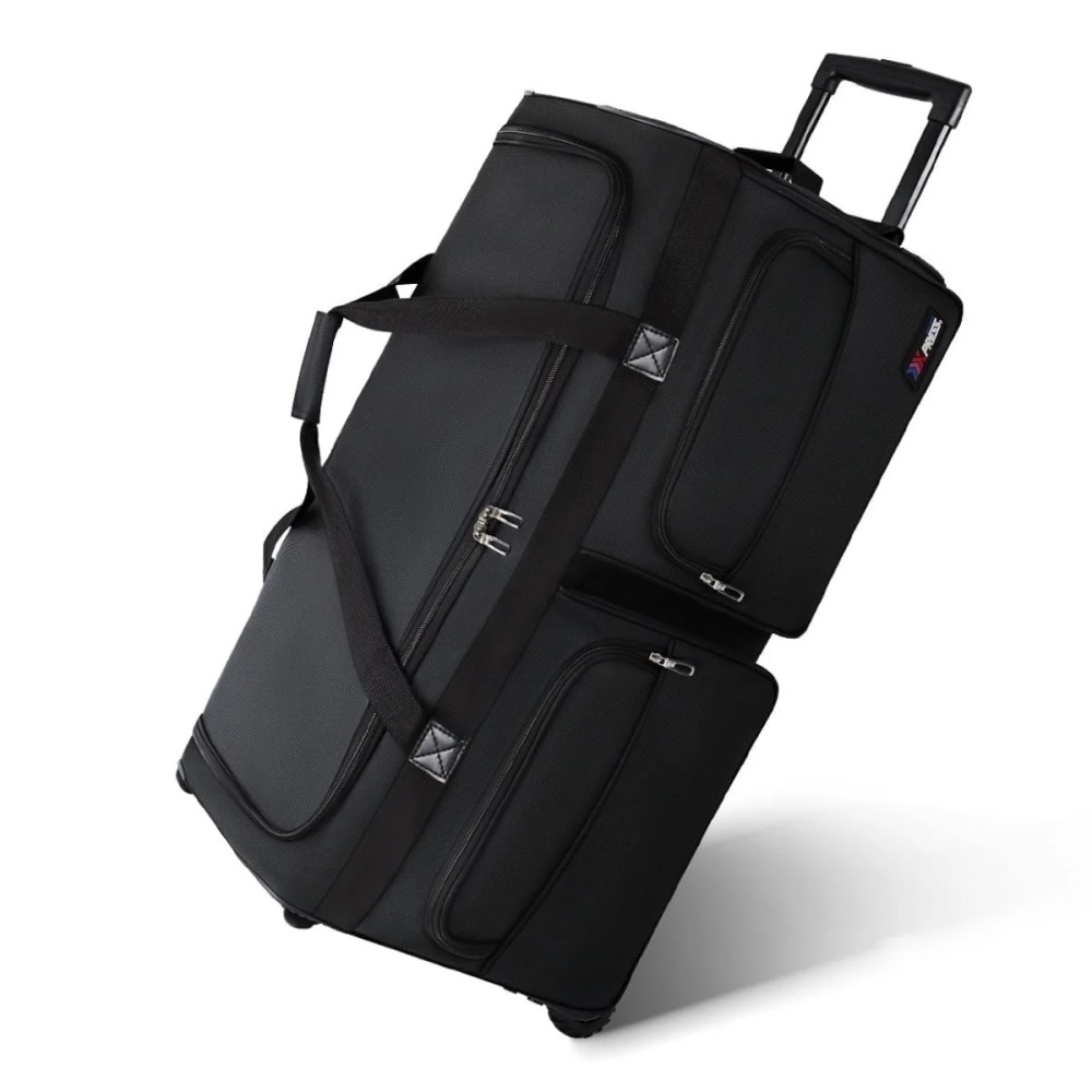 36 Inch Rolling Duffle Bag with Wheels and Telescopic Handle,Large Wheeled Travel Luggage Bag for Men & Women,Black,TB328