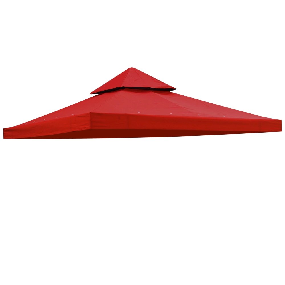 Yescom 10x10Ft UV30 Gazebo Replacement Top for 2 Tier Outdoor Canopy Cover Patio Backyard Party Deck Red