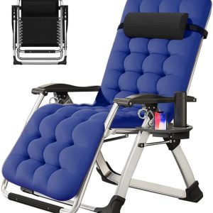 ABORON Living Room Chairs, Folding Zero Gravity Chair for Living Room/Bedroom/Office, Folding Lounge Chair Reclining Patio Chairs with Mattress for Indoor Outdoor