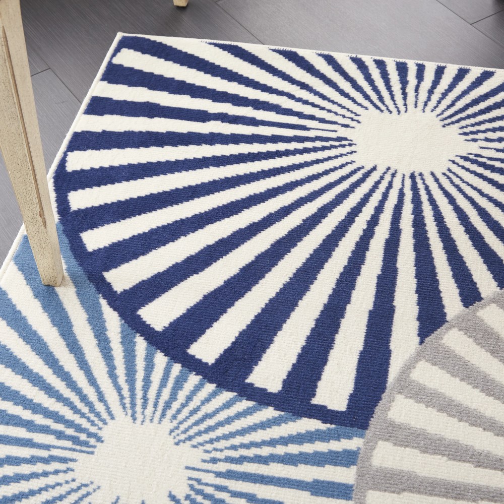 Nourison Grafix Geometric White 5'3" x 7'3" Area Rug, (57) - Image 8