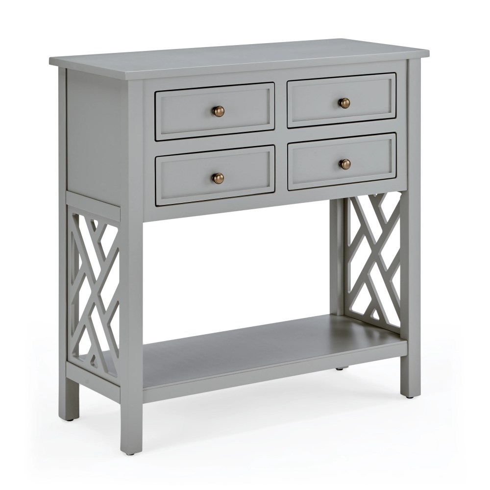Alaterre Furniture Coventry 32 in. Wood Entryway or Console Table with Drawers and Shelf,Modern Open-Side Design,Versatile for Living Room,Entryway and Kitchen,Gray