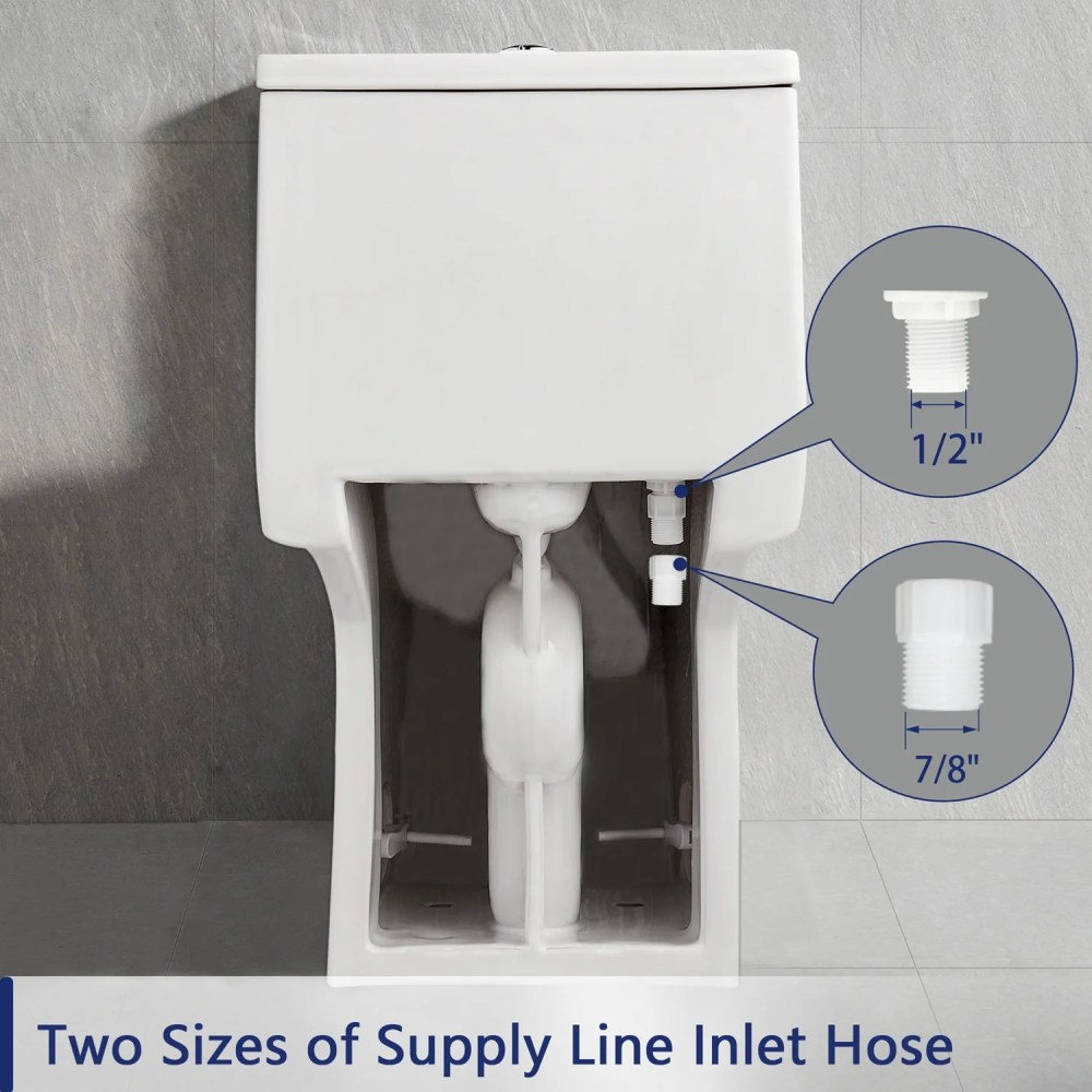 DeerValley Ursa DV-1F52677 Elongated One-Piece Toilet Ceramic 0.8/1.28 GPF Dual Flush Bathroom Toilets - Image 11