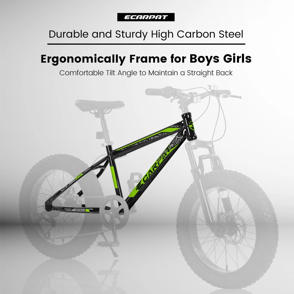 Aukfa 20" Kids Mountain Bike, 7 Speed Teenager Children Kids' Bicycles, Green - Image 7