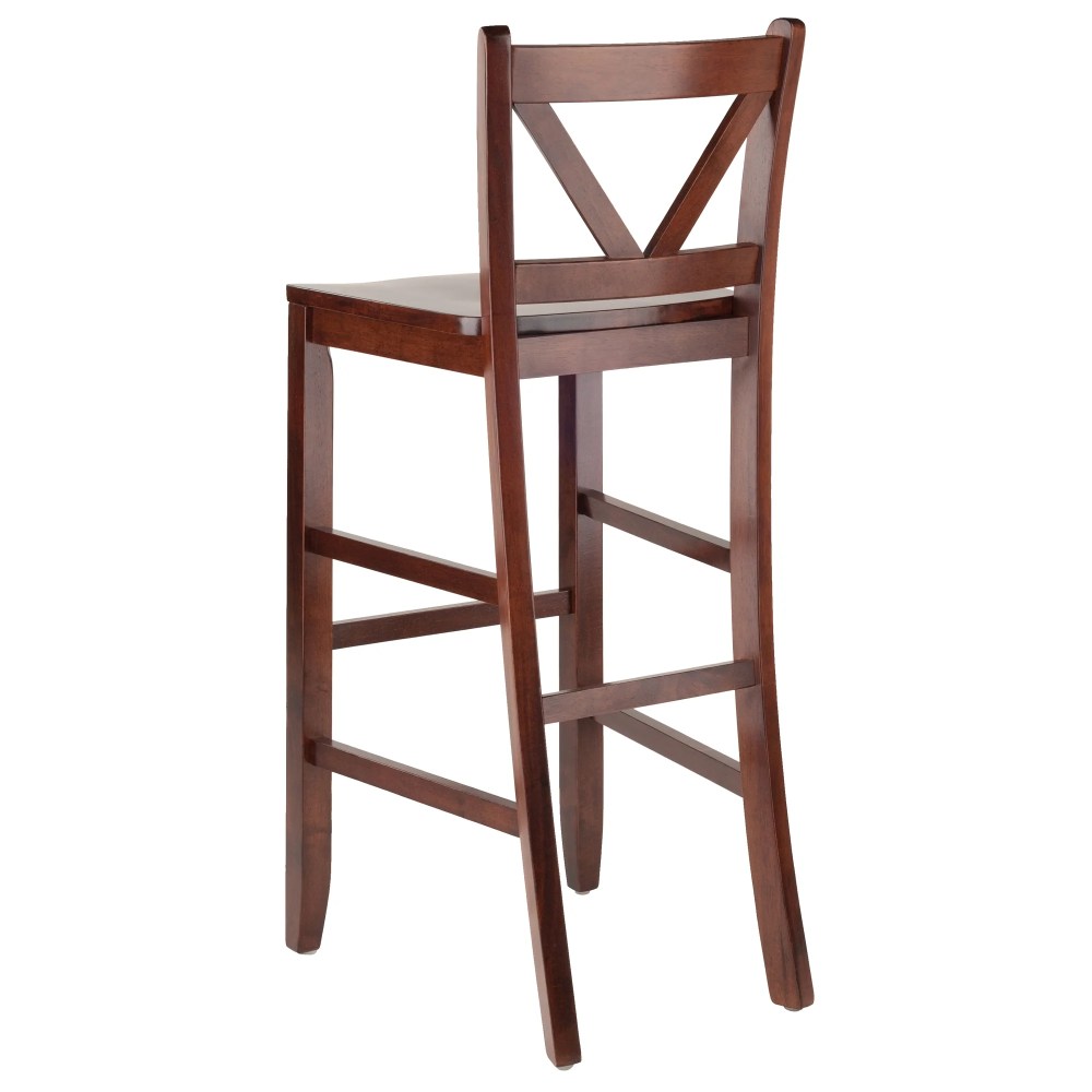 Winsome Wood Victor 30" V-Back Bar Stool,Set of 2,Walnut Finish - Image 2