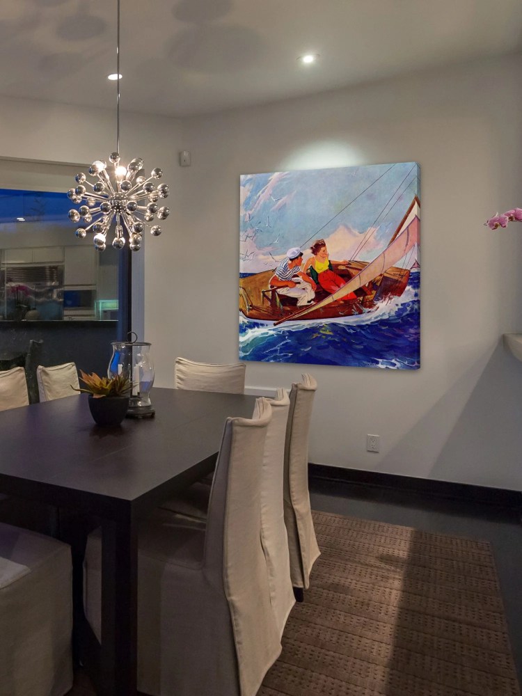 Marmont Hill Couple Sailing by R.J. Cavaliere Painting Print on Canvas - Image 2
