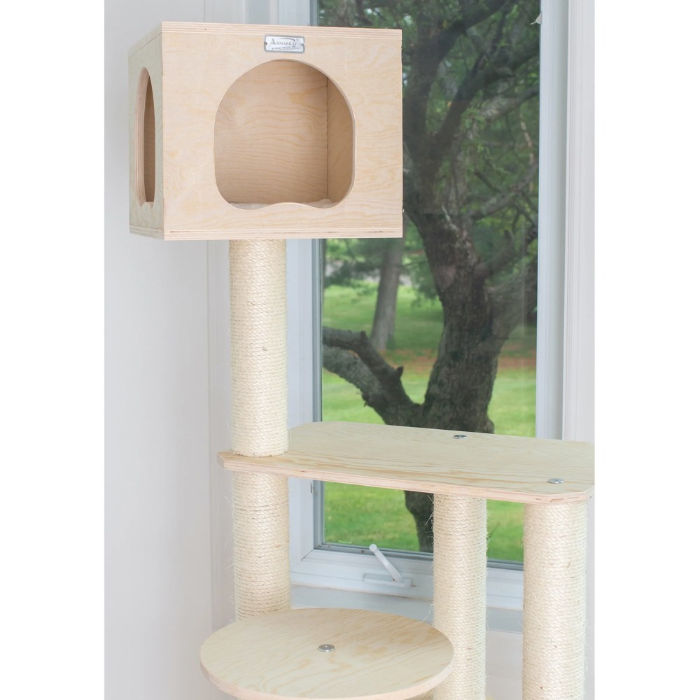 Armarkat 69-in Cat Tree & Condo Scratching Post Tower, Wood - Image 2