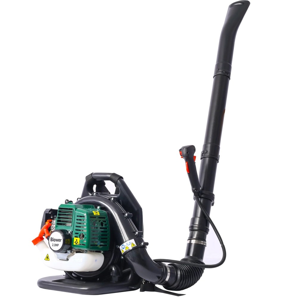 Green Gas Powered Leaf Blower,52cc 2-Cycle Backpack Leaf Blower with Nozzle Extension and Adjustable Strap,Commercial Leaf Vacuum for Blowing Leaves/Snow/Mowed Grass,EPA Passed