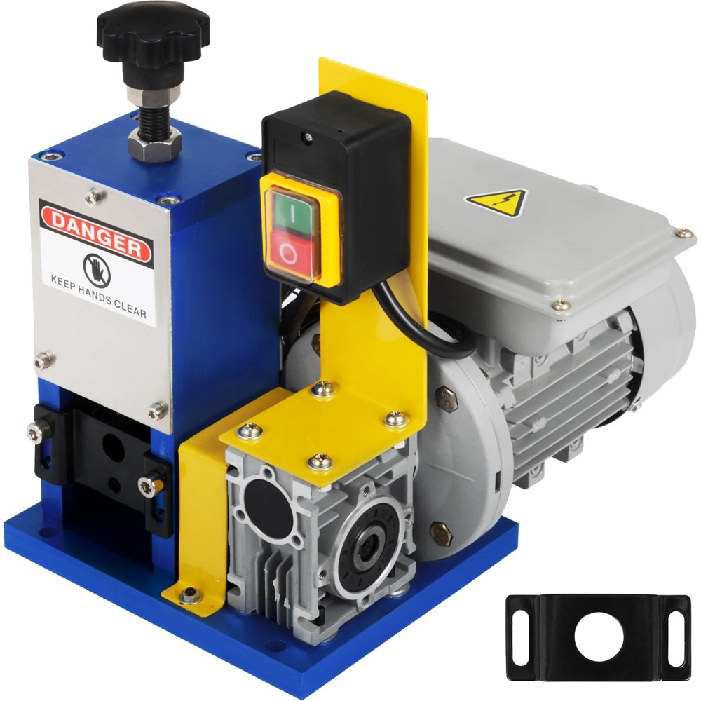 Vevorbrand Automatic Electric Wire Stripping Machine 0.05 inch-0.98 inch,Portable Dark Blue Wire Stripper, Without Blade, Multicolor