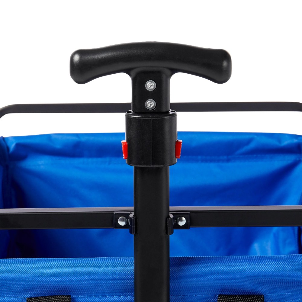 Seina 150lb Capacity Collapsible Steel Outdoor Utility Wagon Cart, Blue - Image 7
