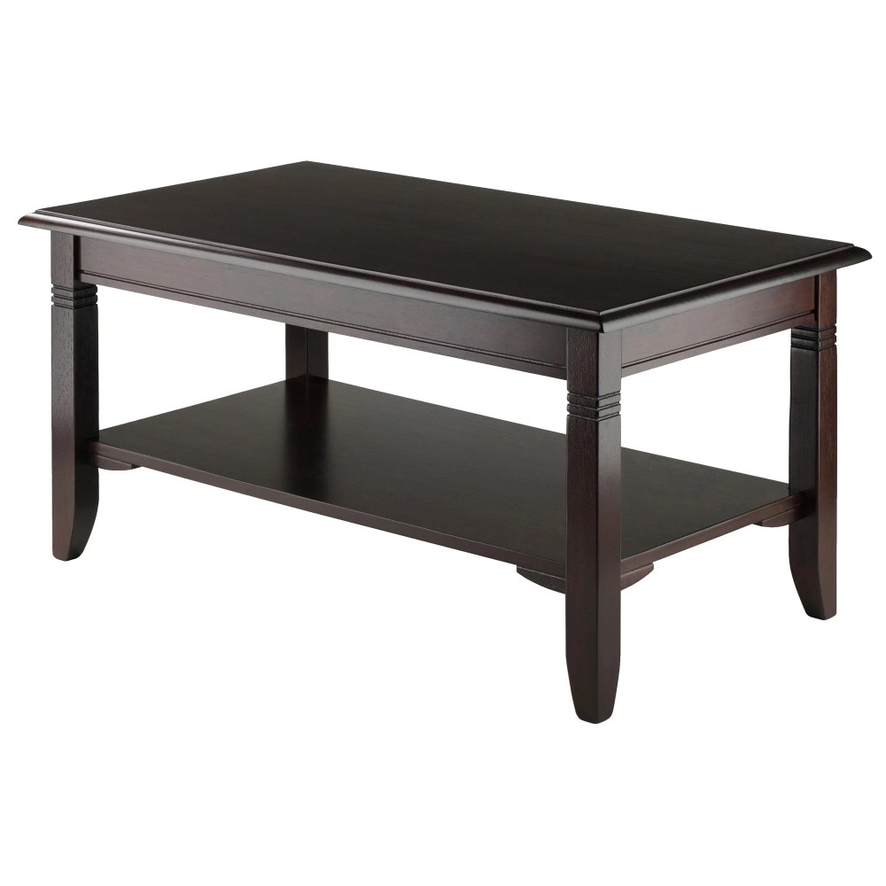 Winsome Nolan Coffee Table with Shelf,Cappuccino Finish
