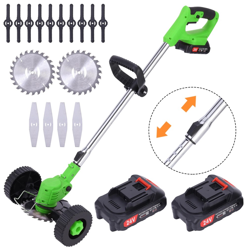Weed Wacker Battery Powered Electric Brush Cutter,Battery Weed Eater Cordless Grass Trimmer