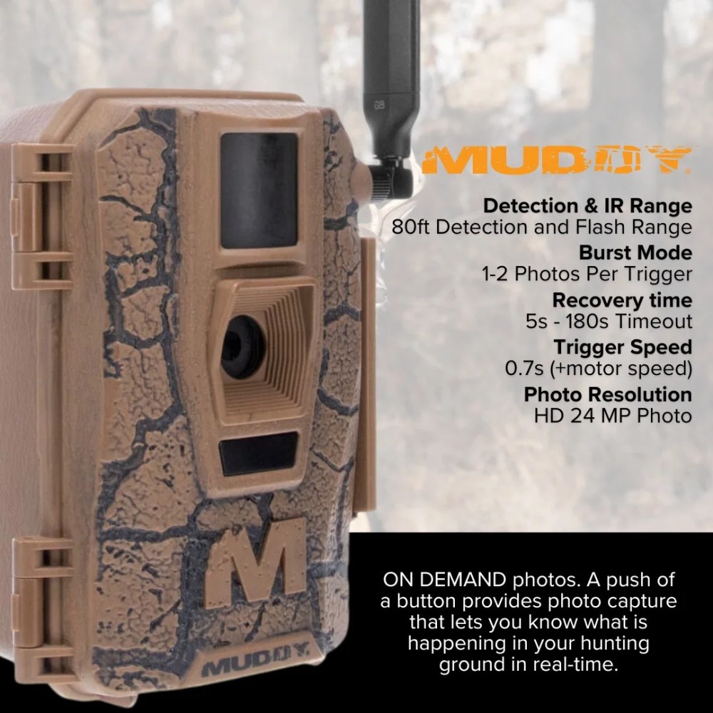 Muddy Mitigator Cellular 24MP Imaging Trail Camera with 80 Feet Detection and Flash Range Bundle with Solar Power Panel, 32GB Memory Card, and USB 2.0 Card Reader (4 Items) - Image 3