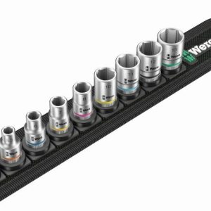 Wera 05003883001 0.25 in. 9 Piece Metric Sockets on Storage Belt