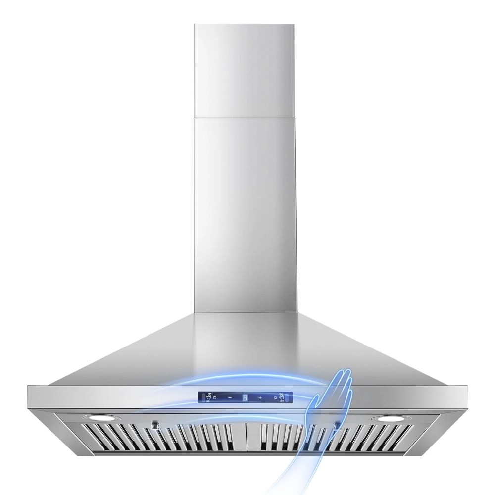 Joeaonz 30" Stainless Steel Wall Mount Range Hood with LED Light,3-Speed Exhaust Fan,Ducted/Ductless Options
