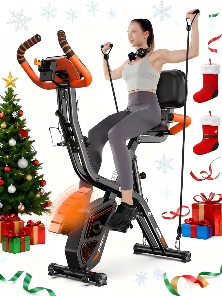 pooboo 3in1 Foldable Exercise Bike Indoor Cycling Bike Magnetic Stationary Bike Fitness Gym Workout 300lb - Image 13