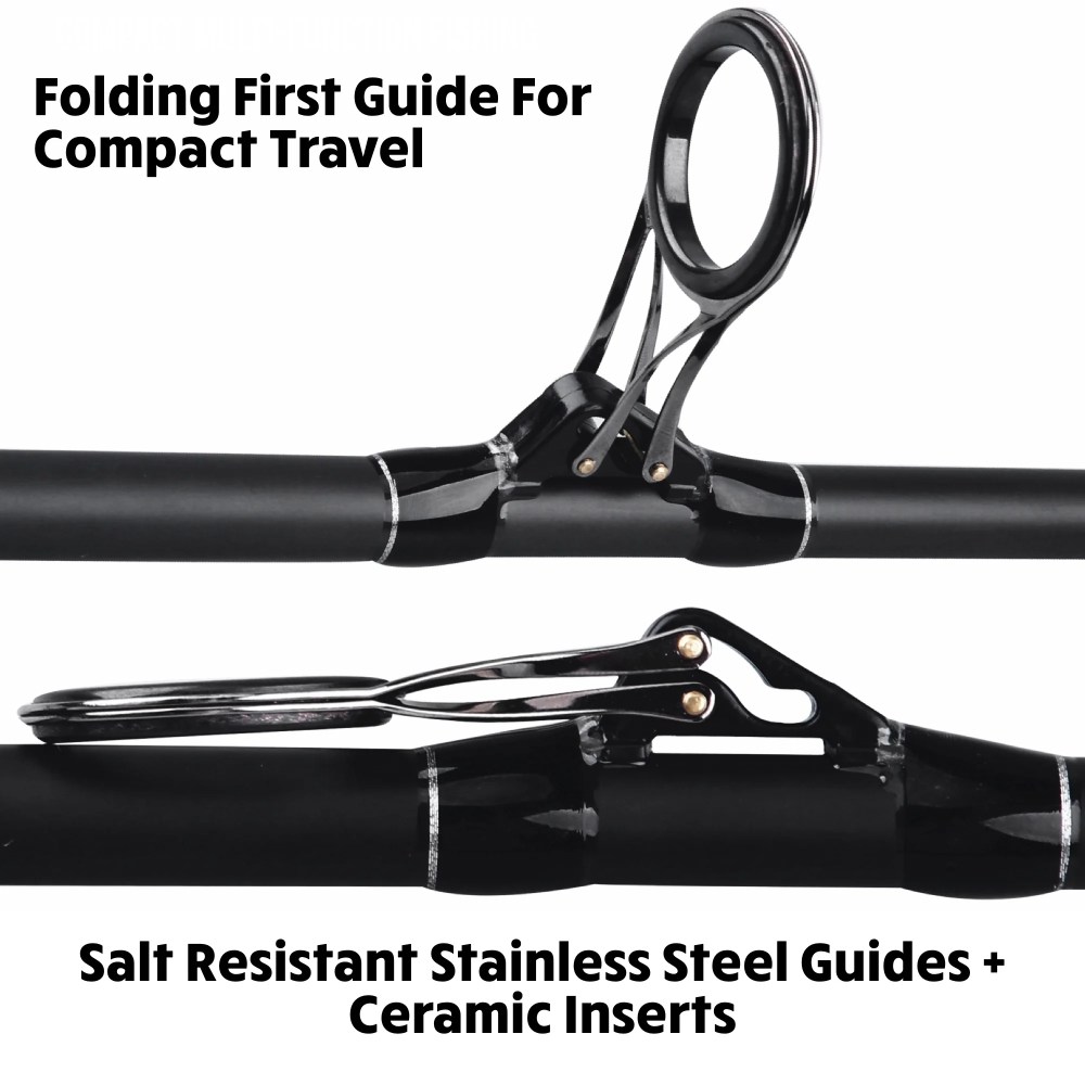 Rigged and Ready S Max. Big Fish Powerful Predator Surf Travel Fishing Rod 2 Tips Hi-Carbon 11' 10" & 10' 7" Options Compact Rod 23" Case 26" Cast W 3.56 oz - Image 5