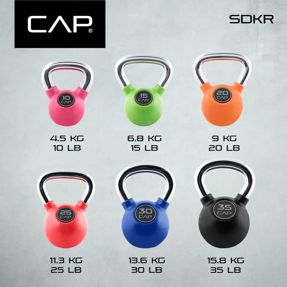 CAP Barbell Rubber Coated Kettlebell, 35lb, Single - Image 7