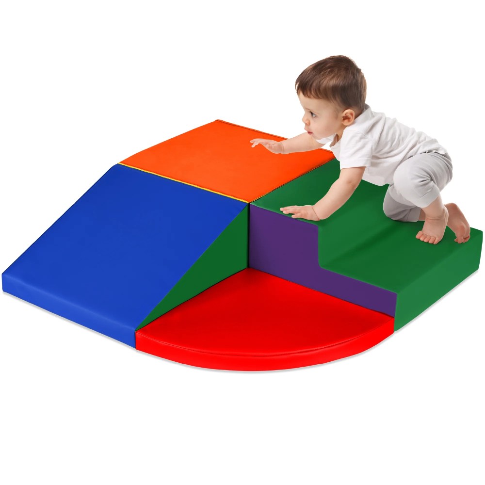 Best Choice Products Soft Foam Climbing Blocks for Toddlers, 4-Piece Play Set, Easy-Clean Vinyl - Multicolor
