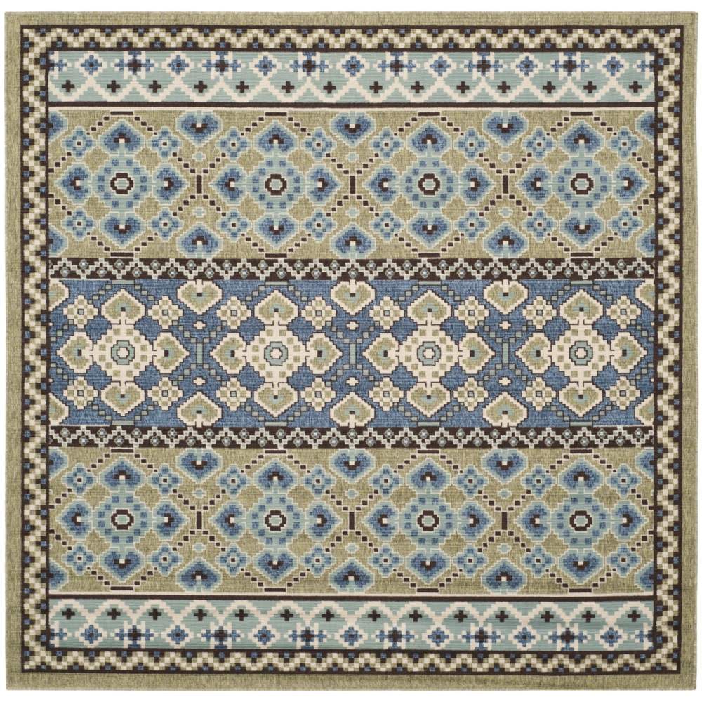 SAFAVIEH Veranda Moriah Southwestern Indoor/Outdoor Area Rug, 5'3" x 7'7", Green/Blue - Image 8