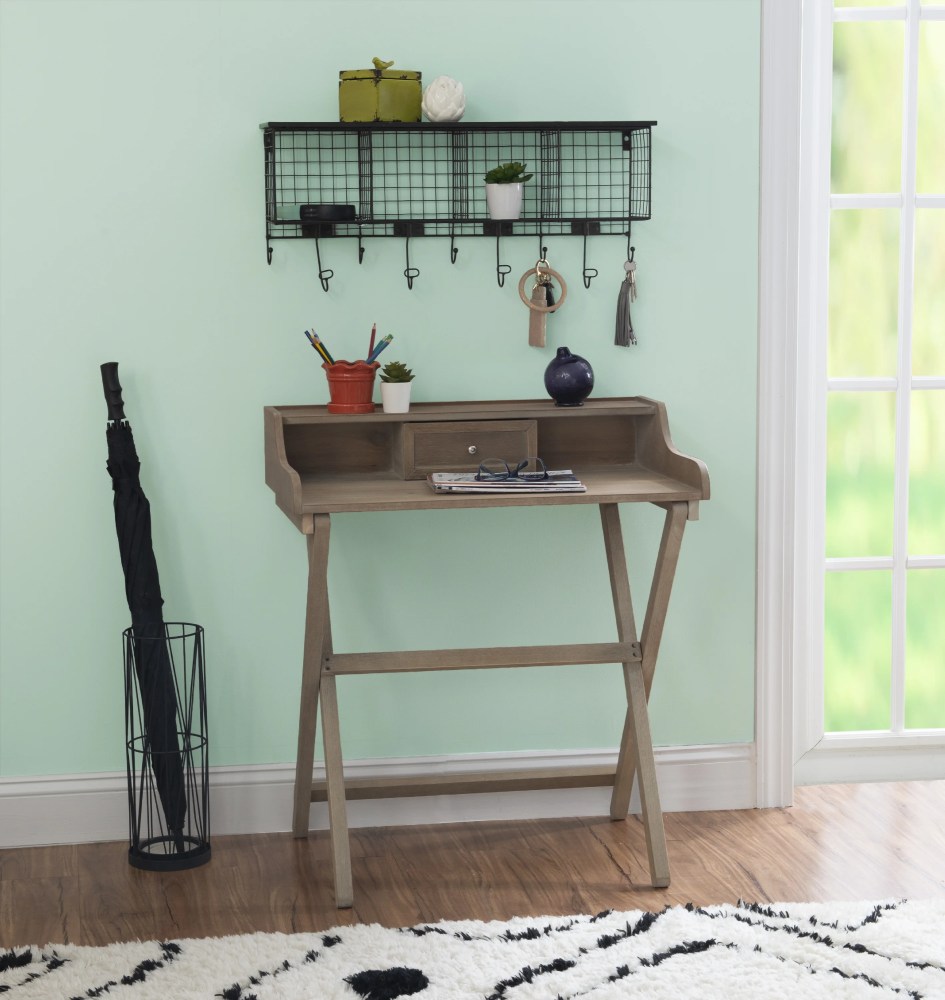 Linon Coy Folding Desk,34.25" Tall,Rustic Brown Finish - Image 7