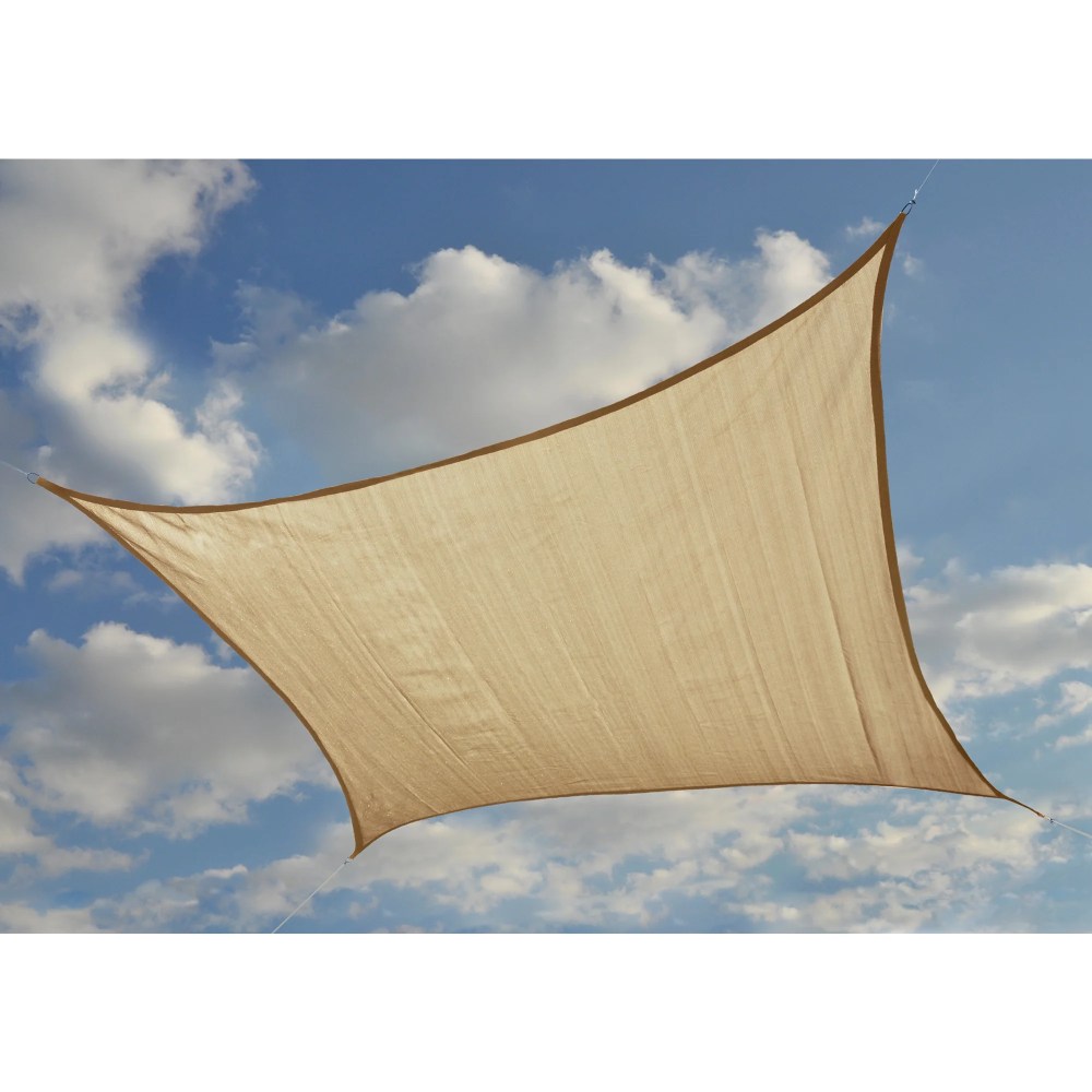 ShelterLogic 16 x 16 ft Sand Shade Sail Square - Heavyweight (Attachment Point/Pole Not Included)