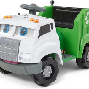 Kid Trax Real Rigs Toddler Recycling Truck Interactive Ride-On Toy, Kids Ages 1.5-4 Years, 6 Volts, 9 Recycling Accessories Included