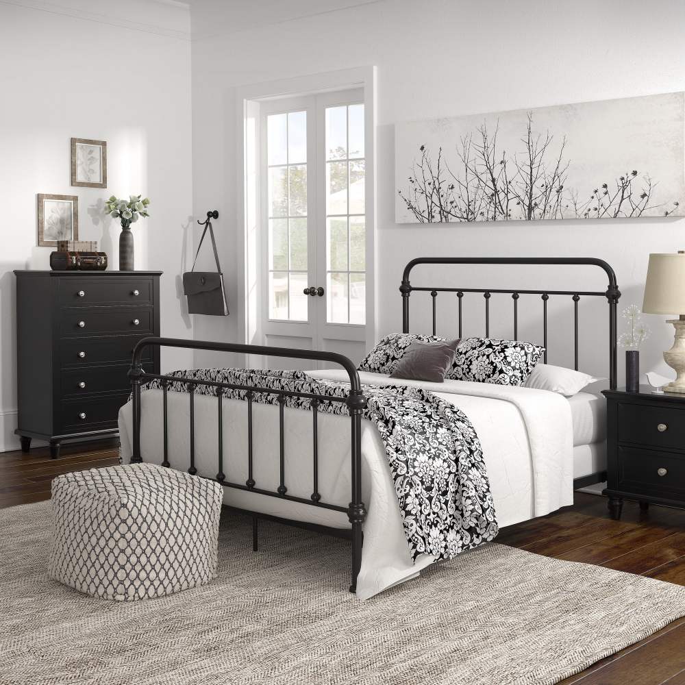 Weston Home Nottingham Metal Full Bed,Antique Black