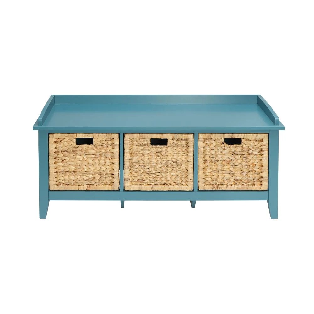 ACME Flavius Storage Bench in Teal - Image 6