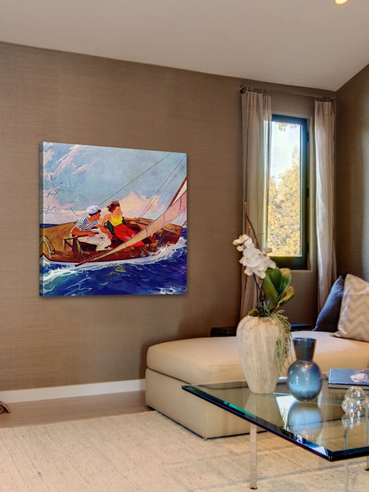 Marmont Hill Couple Sailing by R.J. Cavaliere Painting Print on Canvas - Image 5